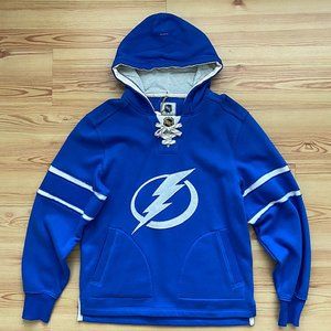 Tampa Bay Lightning CCM Pullover Fleece Hoodie(M)Blue